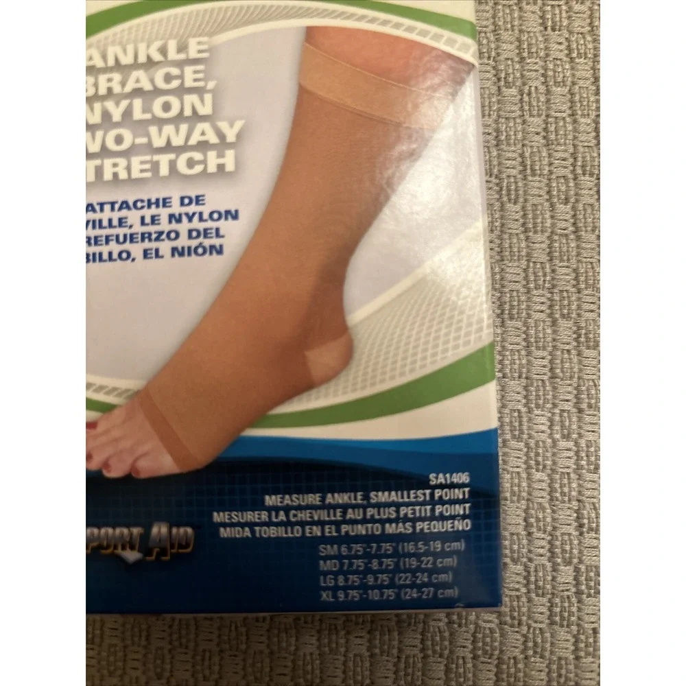 Sportaid Beige Ankle Support Pull-On for the Ankle SA1406 Large New